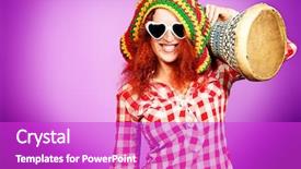  Presentation with reggae - Cool new presentation with music reggae - portrait of a rastafarian girl backdrop and a purple colored foreground
