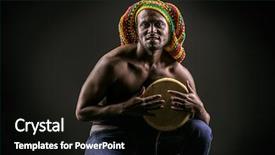 Presentation with american music - Presentation consisting of music reggae - rastafarian african american man playing background and a black colored foreground