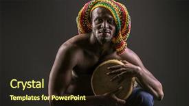  Presentation with american music - Beautiful theme featuring music reggae - rastafarian african american man playing backdrop and a wine colored foreground