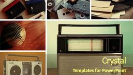  Presentation with music vinyl - Amazing slides having music reggae - vinyl records audio cassettes microphone backdrop and a tawny brown colored foreground