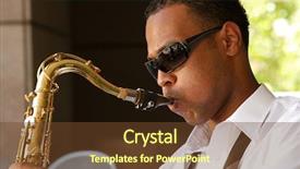  Presentation with music african american jazz musician - Presentation theme consisting of music reggae - young and trendy african-american sax background and a tawny brown colored foreground