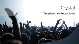  Presentation with colorful music - Colorful slide deck enhanced with music rock - crowd at concert - cheering backdrop and a white colored foreground