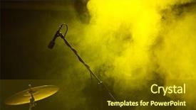  Presentation with music rock roll - Slide deck having music rock roll - stage lights background and a  colored foreground
