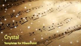  Presentation with sheet music - Presentation theme with music sheet background with snow background and a tawny brown colored foreground