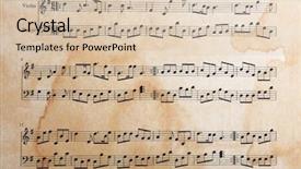  Presentation with sheet music - Presentation theme featuring music sheet background background and a lemonade colored foreground