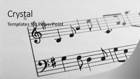  Presentation with sheet music - Presentation theme with music sheet background background and a light gray colored foreground