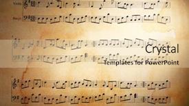  Presentation with sheet music - Presentation theme featuring music sheet background background and a lemonade colored foreground