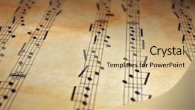  Presentation with sheet music - PPT theme having music sheet background background and a coral colored foreground