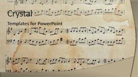 Presentation with sheet music - Theme featuring music sheet background background and a mint green colored foreground
