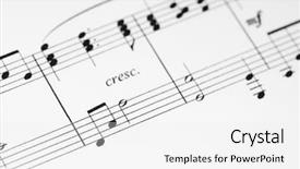  Presentation with sheet music - Colorful presentation enhanced with music sheet background backdrop and a white colored foreground