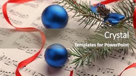  Presentation with blue music - PPT theme having music sheet christmas song background and a violet colored foreground