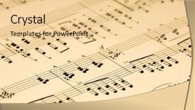  Presentation with sheet music - Presentation design consisting of music sheet background and a lemonade colored foreground