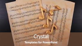  Presentation with music sheets - Theme consisting of music sheets and notes top background and a coral colored foreground