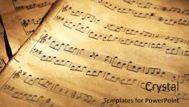  Presentation with music sheets - Slide set enhanced with music sheets background background and a gold colored foreground