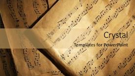  Presentation with music sheets - PPT theme having music sheets background background and a yellow colored foreground