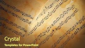  Presentation with music sheets - Presentation theme consisting of music sheets background background and a tawny brown colored foreground