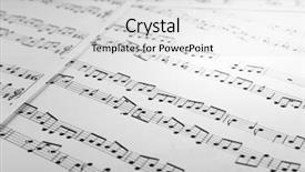  Presentation with music sheets - Cool new PPT theme with music sheets background backdrop and a light gray colored foreground
