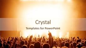  Presentation with stage lights - Colorful presentation enhanced with music show - silhouettes of concert crowd backdrop and a  colored foreground