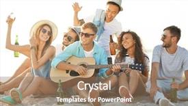  Presentation with friends eating and drinking wine - Amazing slide deck having music singing - group of friends listening backdrop and a  colored foreground