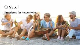  Presentation with guitar - PPT layouts having music singing - group of friends with guitar background and a  colored foreground