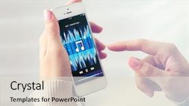  Presentation with smartphone - Slide set with music smartphone in female hand background and a lemonade colored foreground