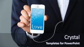  Presentation with teal design music - Theme featuring music smartphone with romantic screensaver background and a  colored foreground