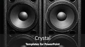  Presentation with speakers - Theme enhanced with music-speakers-on-black-background background and a dark gray colored foreground