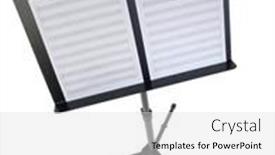  Presentation with sheet music - Cool new PPT theme with music-stand-with-blank-sheet backdrop and a light gray colored foreground