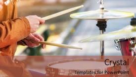  Presentation with people street - Theme consisting of music street performers on autumn background and a red colored foreground