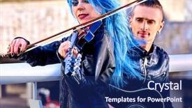  Presentation with outdoor festival - Audience pleasing PPT layouts consisting of music street performers with extravagant backdrop and a navy blue colored foreground