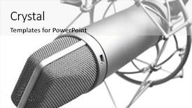  Presentation with music studio - Audience pleasing PPT layouts consisting of music studio - closeup of vintage microphone backdrop and a white colored foreground