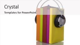  Presentation with audio book - Cool new presentation with music teach - colorful audio book concept backdrop and a  colored foreground