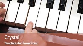  Presentation with filipino child playing - Colorful presentation design enhanced with music teacher - piano playing hands backdrop and a red colored foreground