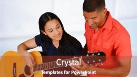  Presentation with guitar - Audience pleasing slides consisting of music teacher - teenage girl playing the guitar backdrop and a tawny brown colored foreground