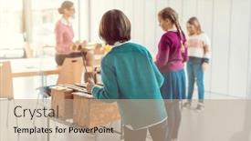  Presentation with xylophone - Theme enhanced with music-teacher-with-students background and a coral colored foreground