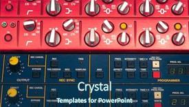  Presentation with audio professional - PPT layouts featuring music technology - professional audio equipment detail background and a  colored foreground