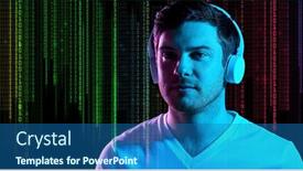  Presentation with ultra - Presentation theme enhanced with music-technology-and-people-concept background and a ocean colored foreground