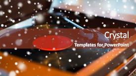  Presentation with music vinyl - Theme with music technology and object concept background and a tawny brown colored foreground