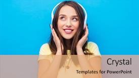  Presentation with teenage love - Theme consisting of music technology and people concept background and a coral colored foreground