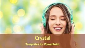  Presentation with green technology - Beautiful slide deck featuring music technology and people concept backdrop and a tawny brown colored foreground