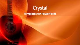  Presentation with abstract music - Beautiful slide deck featuring music theme - abstract guitar composition backdrop and a crimson colored foreground