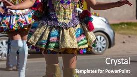  Presentation with music south america - Colorful PPT theme enhanced with music theme - colorful decor on carnaval dressing backdrop and a tawny brown colored foreground