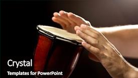  Presentation with african music - Audience pleasing slides consisting of music theme - hands of man playing african backdrop and a black colored foreground