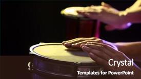  Presentation with african music - PPT layouts with music theme - hands of man playing african background and a wine colored foreground
