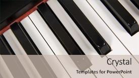  Presentation with blue piano - Amazing slide deck having music theory - piano detail- close-up backdrop and a soft green colored foreground