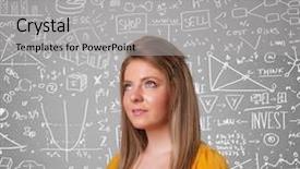  Presentation with lady - PPT theme enhanced with music theory - young pretty lady with hand background and a  colored foreground