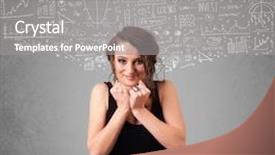  Presentation with hand drawn brush stroke design - Slide set featuring music theory - young pretty lady with hand background and a  colored foreground