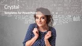  Presentation with lady - Presentation enhanced with music theory - young pretty lady with hand background and a  colored foreground