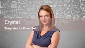  Presentation with hand drawn cartoon of sports - Amazing presentation design having music theory - young pretty lady with hand backdrop and a  colored foreground