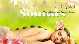  Presentation with spa concept stone - PPT layouts consisting of music therapy - spa sounds concept young woman background and a blonde colored foreground